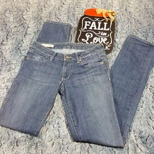 J & Company Beverly Straight Leg Jeans Rhinestone Bling Stitch Pockets Size 28